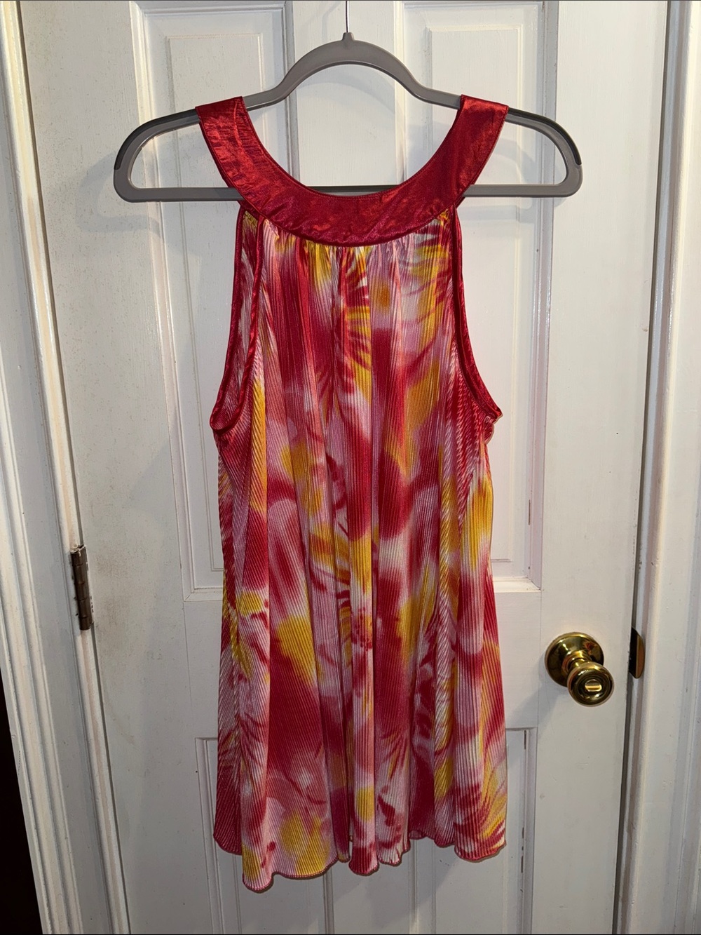 Jennifer Lauren Plus Pink & Red Pleated Shirt